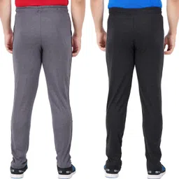 guide Pack of 2 Men Solid Grey, Black Track Pants image 2