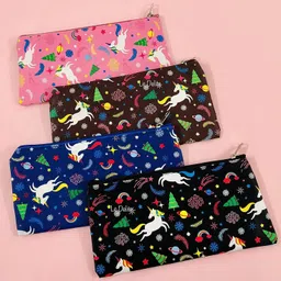 le delite Unicorn Pencil Box Pouch Unicorn Art Polyester Pencil Box image 2