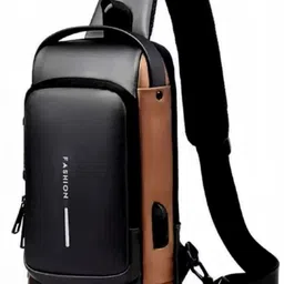 uzan Black, Brown Men Shoulder Bag Sling Bag USB Charging Sport Shoulder Bag High Capacity Waterproof-picture-21