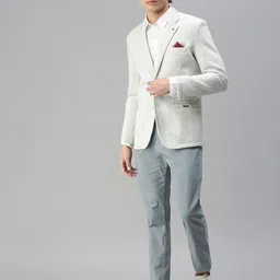 showoffff Men Solid Single Breasted Casual Blazer image 4