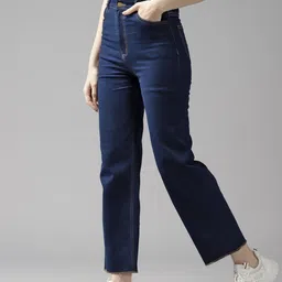 roadster Women Flared High Rise Blue Jeans image 3