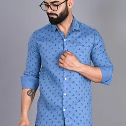 fubar Men Slim Fit Printed Spread Collar Casual Shirt image 2