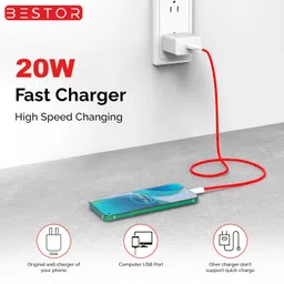 Bestor USB Type C Cable 1 m 20W Fast Charging, USB-A to USB-C image 3