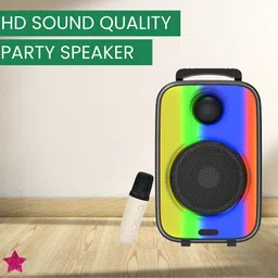 GUGGU Rainbow (BLUETOOTH TROLLEY SPEAKER) Deep Bass Stereo Sound With Karaoke MicIM199 35 W Bluetooth Party Speaker-picture-27