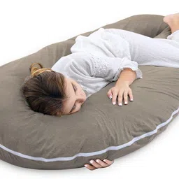 everdecor full body U Shaped Pregnancy & Feeding Pillow for Back and Belly Support Microfibre Solid Pregnancy Pillow Pack of 1 image 5