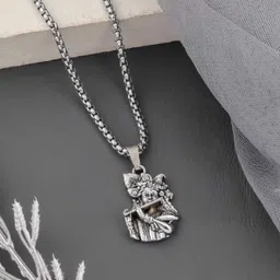 eivaa Krushna Locket with Chain Silver Metal Locket image 2