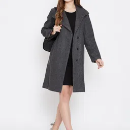 natty india Woolen Solid Coat For Women image 3