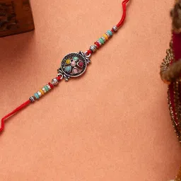 Mali Fionna Tie-Up Stone-Studded & Beaded Rakhi image 1