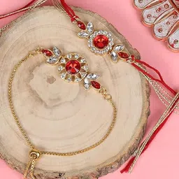 Kaameri Bazaar Stone Studded & Beaded Thread Rakhi-picture-54