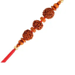 I Jewels Men Red Threaded & Designer Pearl Rakhi image 1
