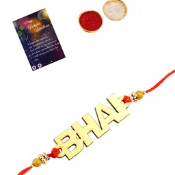 Silver Shine 1 Rakhi With Roli Chawal and Greeting Card image 2