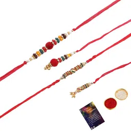 Silver Shine Multicoloured Rakhi Gift set image 2