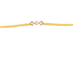 I Jewels Men White Pearl Beaded Designer Rakhi image 3