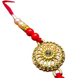 CRAYTON Stone-Studded & Beaded Ethnic Rakhi image 4