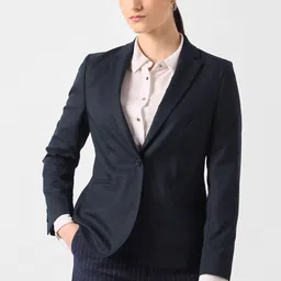 van heusen Women Solid Single Breasted Formal Blazer-picture-23