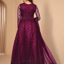 beautypiie Self Design Net Semi Stitched Anarkali Gown image 2