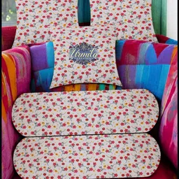 urmila creation Microfibre Bolster Pack of 5 Floral 2 Bolster 3 Cushion-picture-17