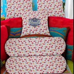 urmila creation 2 Bolster 3 Cushion Microfibre Floral Bolster Pack of 5-picture-37