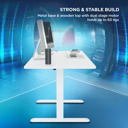 the sleep company Adjustable Desk 1200x600x700 | Sit-Stand Ergonomic Table | Engineered Wood Office Table image 5