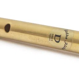 radhe flutes D Natural Brass Flute Soprano Vertical Blow Scale Brass Flute image 5