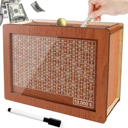 justclick Wooden Box for Rupee Savings Goals Coin Bank-picture-10