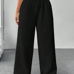dockstreet Women Solid Black Track Pants image 3