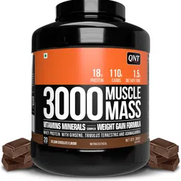qnt Muscle Mass 3000 | Weight & Muscle Gainer Supplement | 3kg | Belgian Chocolate Weight Gainers/Mass Gainers-picture-12
