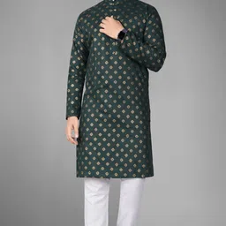 dhasu trendz Pack of 2 Men Printed Cotton Blend Straight Kurta image 4