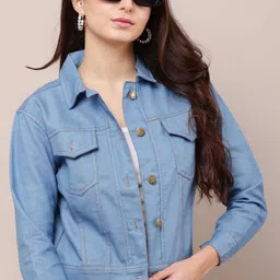 ho fashion Women Solid Denim Jacket-picture-39