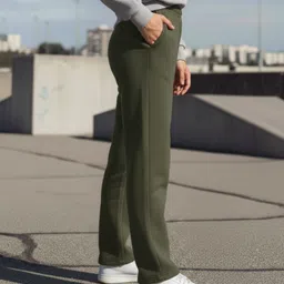 mack jonney Women Solid Olive Track Pants image 2