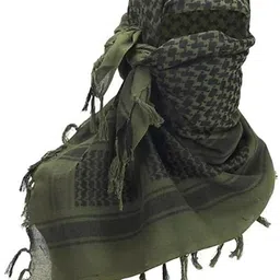 maarcosz Embroidered Pure Cotton Men Black, Green Scarf image 1