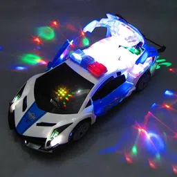ktrs Police Super Dream car Toy with 360 Degree Rotation Door Opening, 3D Projection-picture-11