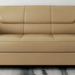 durian Berry compact Leatherette 3 Seater Sofas in Beige Colour image 1