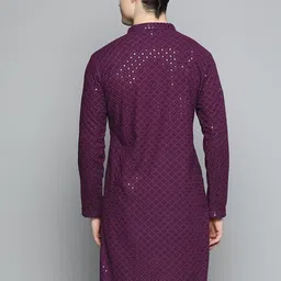 kurtaformen Men Chikan Embroidery Cotton Rayon Straight Kurta image 3