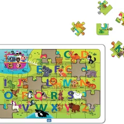 minileaves Alphabets Voyage Wooden Jigsaw Puzzles for 3+ Age Kids (24 Pieces) image 3