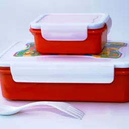 antic Air tight 6 Compartment Combo of 3 with spoon for Office School Collage Use 3 Containers Lunch Box image 4
