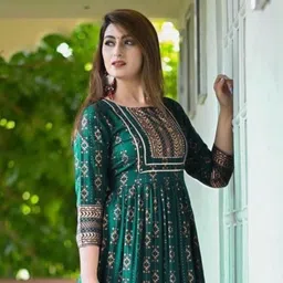 dadiya Women Paisley Viscose Rayon Anarkali Kurta image 3