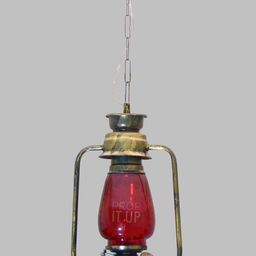 prop it up VINTAGE TRADITIONAL METAL CRAFT ELECTRIC LANTERN HANGING/PENDANT LAMP/LIGHT Beige, Red Iron, Glass Hanging Lantern-picture-17