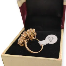 divine creation Elegant Gold-Plated Floral Design Ring for Women & Girls Alloy Copper Plated Ring image 3