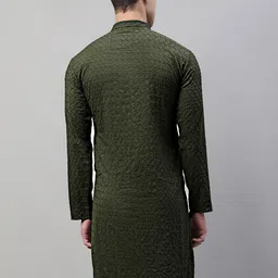 jompers Men Embroidered Pure Cotton Straight Kurta image 2