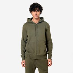 domyos Men's Fleece Zip-Up Fitness Hoodie - Khaki Green-picture-8