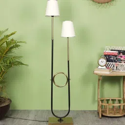 sapphire Cream Fabric Shade Novelty Floor Lamp With Iron Base image 2