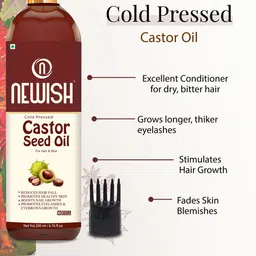 NEWISH Set of 2 Pure & Natural Cold Pressed Castor Oil for Hair & Skin image 3