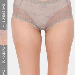 Amour Secret Women Pack Of 3 Self Design Mid-Rise Anti-Bacterial Hipster Briefs-picture-11