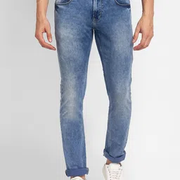 SPYKAR Men Blue Slim Fit Low-Rise Heavy Fade Jeans-image-42