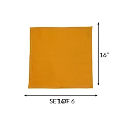 ZEBA Mustard Yellow 6 Pieces Cotton Table Napkins image 2