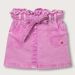 Blue Giraffe Girls Ruffle Detail Mini-Length Skirt-image-89