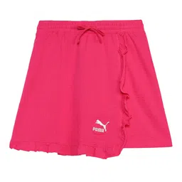 Puma Ruffles Girls Brand Logo Printed Pure Cotton Mini Skirt-picture-16