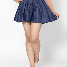 TeenTrums Girls Denim Flared Above Knee Skirt-image-25