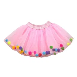 A.T.U.N. Girls Pink Solid Flared Mini Tutu Skirt-picture-13